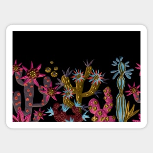 Midnight Garden Succulents Sticker